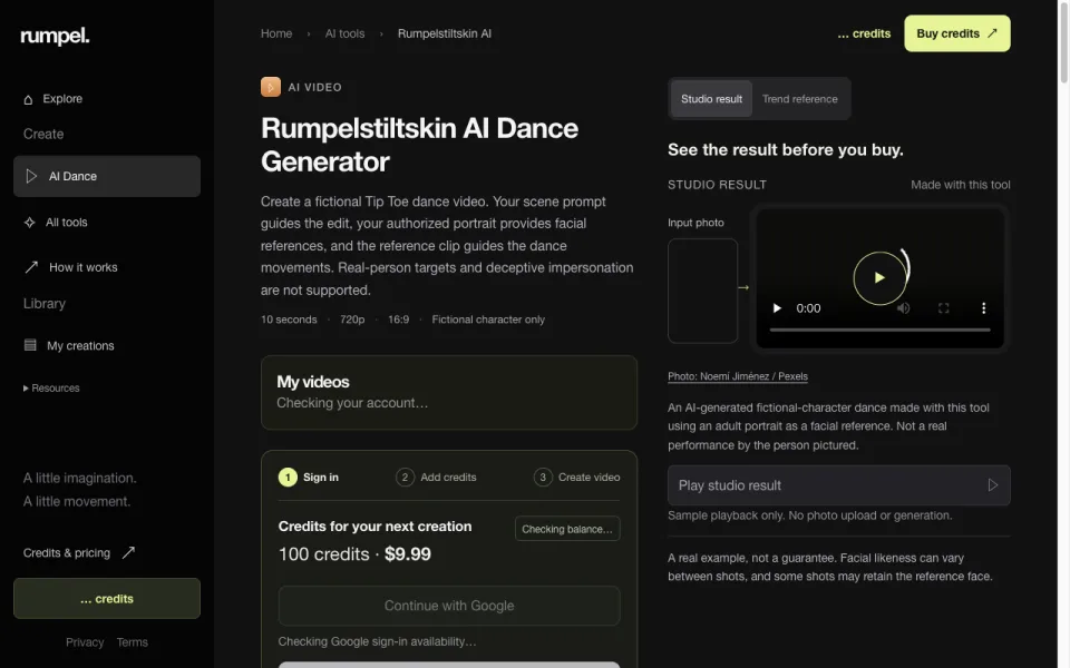 Rumpelstiltskin AI Dance 预览截图