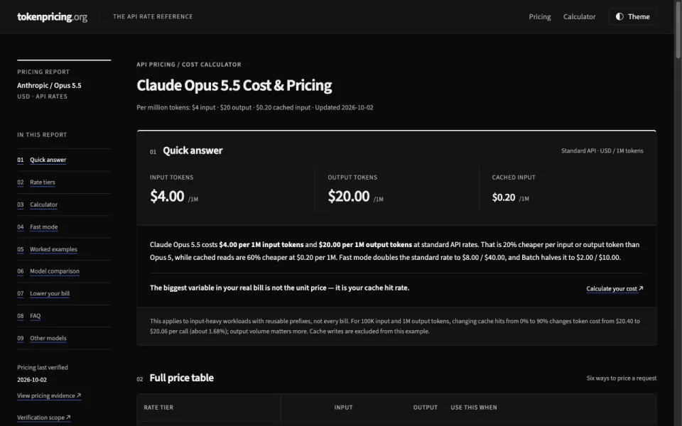 TokenPricing 预览截图